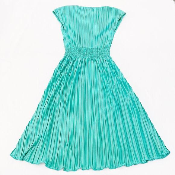 DKNY Pleated Midi Dress V-Neck SZ2 NWT - Picture 5 of 8